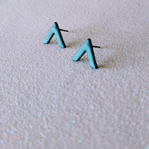 Matte black triangle Chevron mini studs